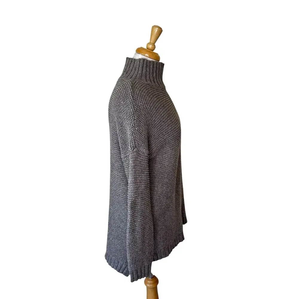 MARINE LAYER Chucky Wool Cotton Knit Turtleneck Sweater Dark Gray Size Small